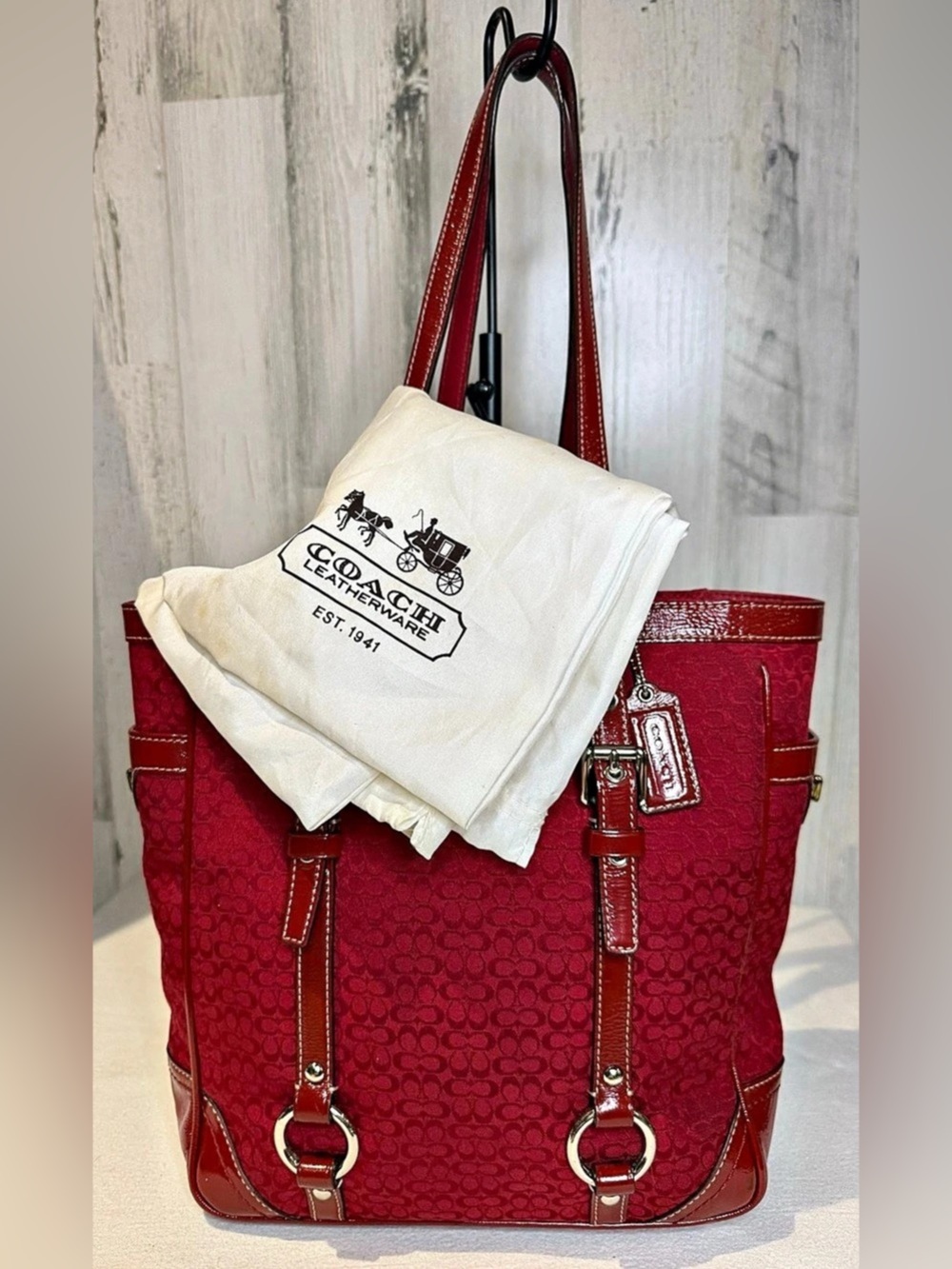Coach Gallery Tote Christmas Red‼️ 2008 12344 Mini C’s